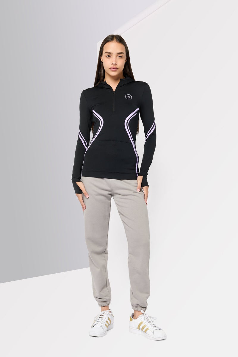 Adidas by Stella McCartney Women Sportswear Fit Long Sleeve Training Hooded Track Top, Black - Image 2
