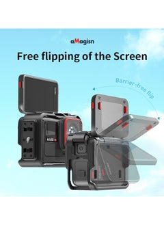 aMagisn Protective Frame for Ace/AcePro/AcePro2 – Secure Lock Design, Full Screen Access, Cold Shoe Mount, Quick Release for Horizontal & Vertical Shooting – Action Camera Cage  - Image 5