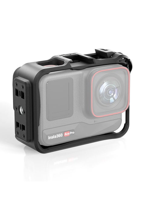 Protective Frame for Ace/AcePro/AcePro2 – Secure Lock Design, Full Screen Access, Cold Shoe Mount, Quick Release for Horizontal & Vertical Shooting – Action Camera Cage