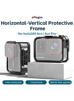 aMagisn Protective Frame for Ace/AcePro/AcePro2 – Secure Lock Design, Full Screen Access, Cold Shoe Mount, Quick Release for Horizontal & Vertical Shooting – Action Camera Cage  - Image 2