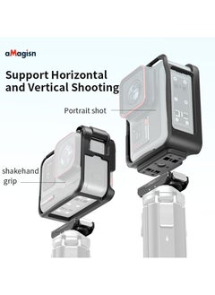 aMagisn Protective Frame for Ace/AcePro/AcePro2 – Secure Lock Design, Full Screen Access, Cold Shoe Mount, Quick Release for Horizontal & Vertical Shooting – Action Camera Cage  - Image 3