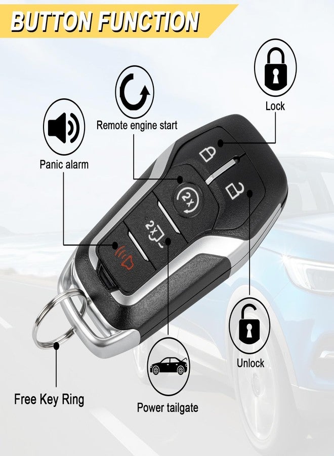 Vurkcy Key Fob Replacement for Ford F-150 F-250 F-350 F-450 2015 2016 2017 Proximity Smart Car Keyless Entry Remote Control with Power Tailgate and Remote Start 164-R8117 M3N-A2C31243300 - Image 3
