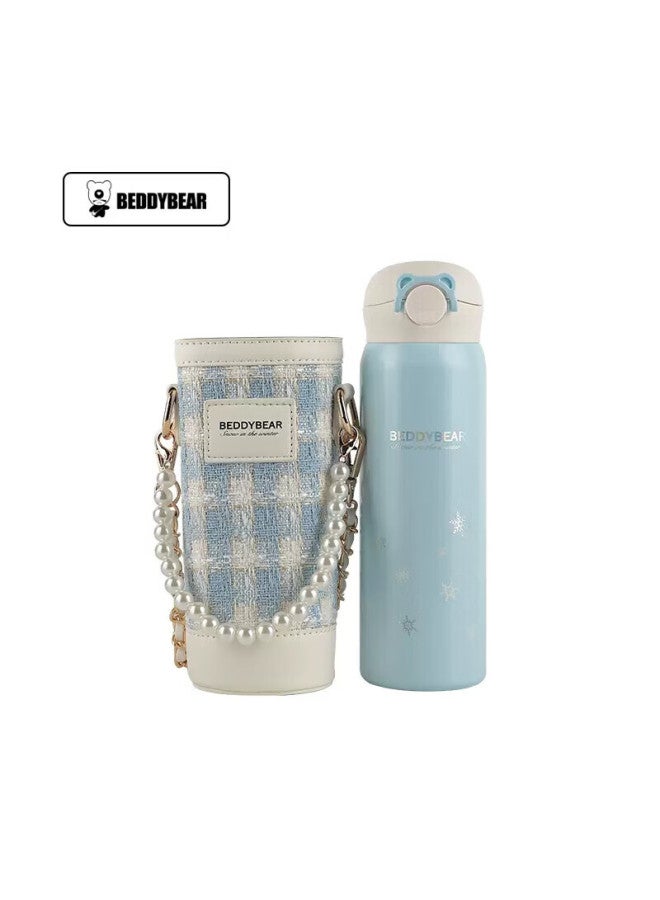 Beddybear Flip-top Direct Drinking Insulated Cup For Women With Cup Sleeve, Portable Large Capacity Student Water Bottle 470ml Piaoxue - Image 3