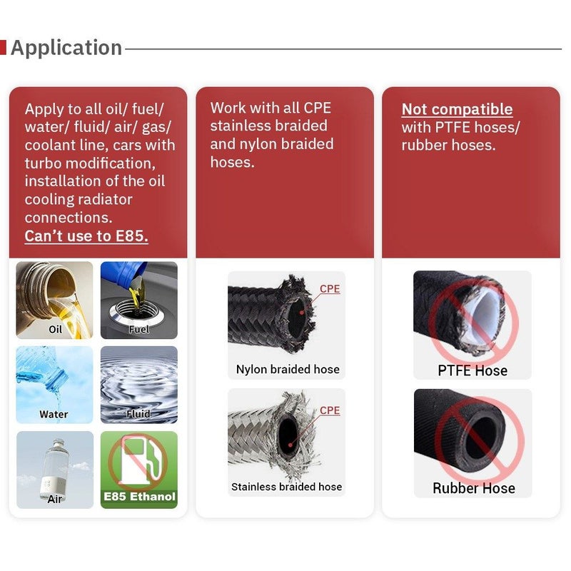3pcs CPE Swivel Hose End Fitting Adapter AN8 0 Degree 45 Degree 90 Degree Straight Black Aluminum Oil Fuel Line NPT Plug Universal Set - Image 3