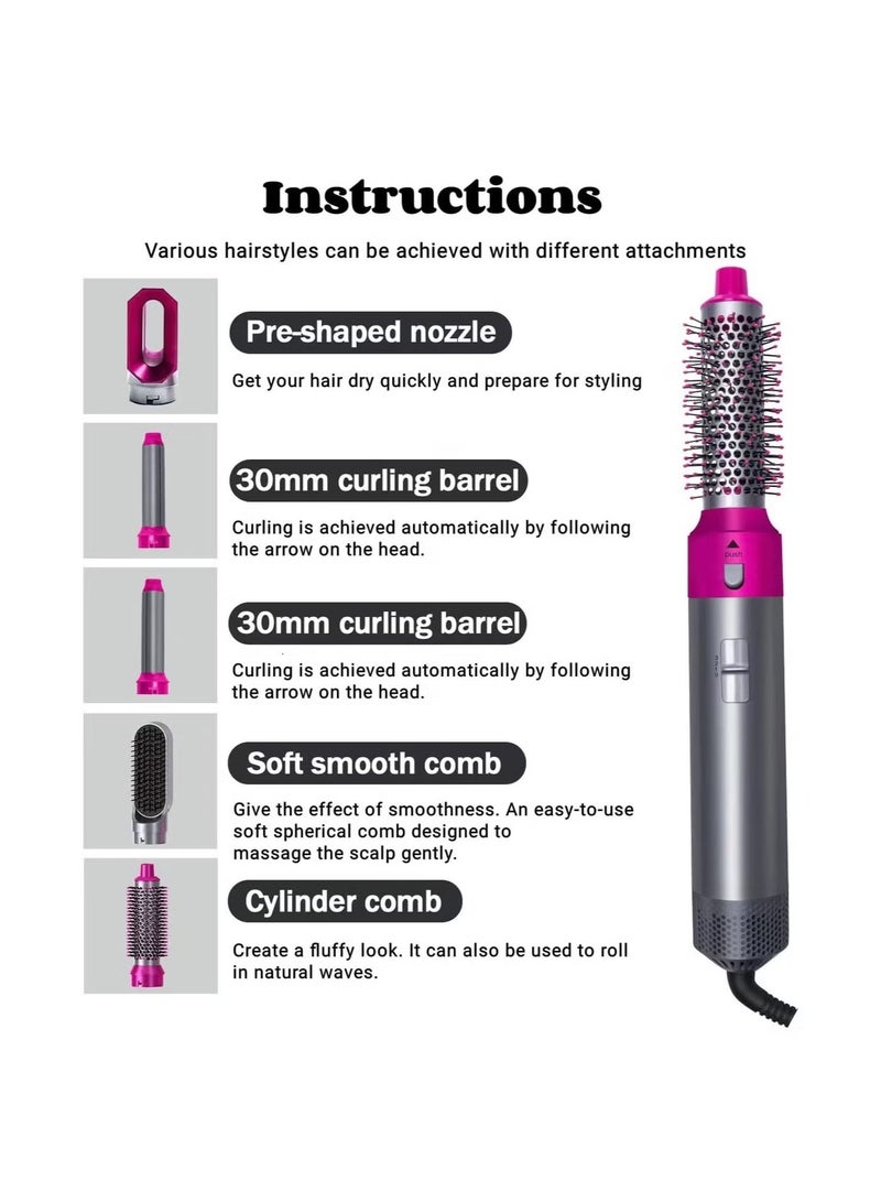 5 in 1 Hair Styler, New Updated Air Styler with Hot Air Brush, Air Curler, Hair Dryer, Straighteners,Wrapper, Negative Ion Hair Warp Suitable for All Hair Types - Image 4