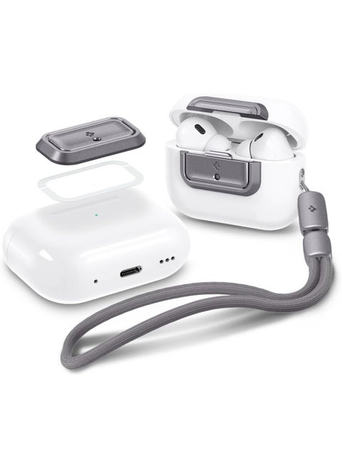 Lock Fit M for AirPods Pro 2 / Airpods Pro Secure Locking Device & Lanyard Strap with EZ Fit Install Kit [Charging Case NOT included] - Metallic Gray