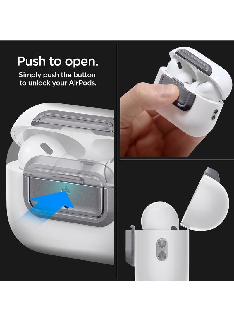 Lock Fit M for AirPods Pro 2 / Airpods Pro Secure Locking Device & Lanyard Strap with EZ Fit Install Kit [Charging Case NOT included] - Metallic Gray