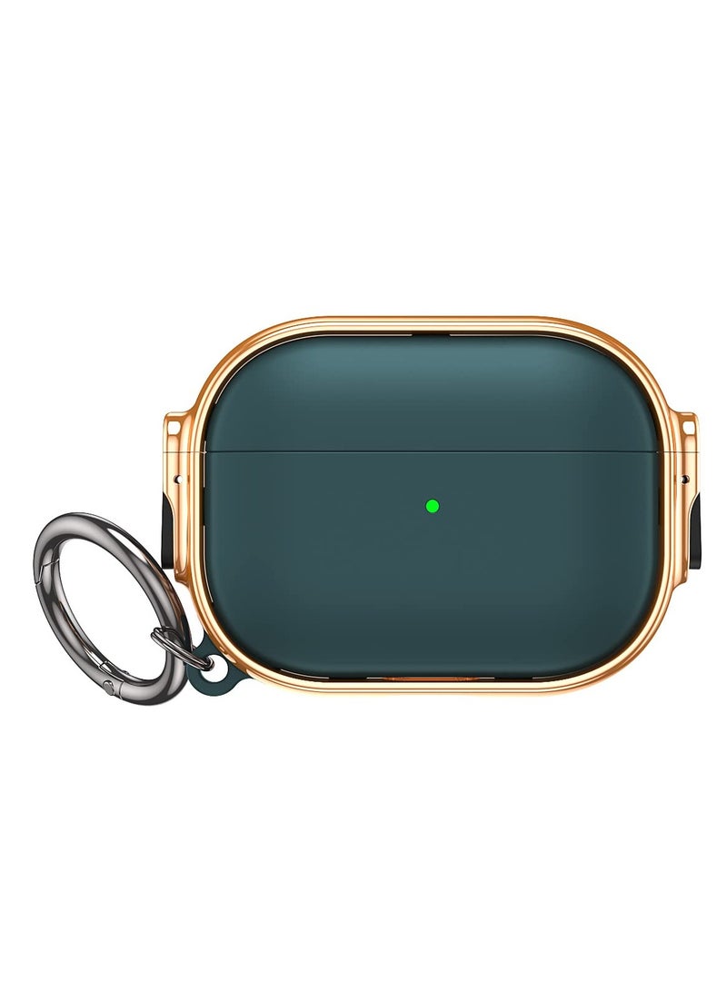 Plating Case for Airpods Pro 2, Case with Carabiner Shock-Absorbing Case Cover Shock-Absorbing Case Outdoor Protective Cover Hard Shell Case Anti-Drop Case for 2022 Released Airpods Pro 2 - Image 2