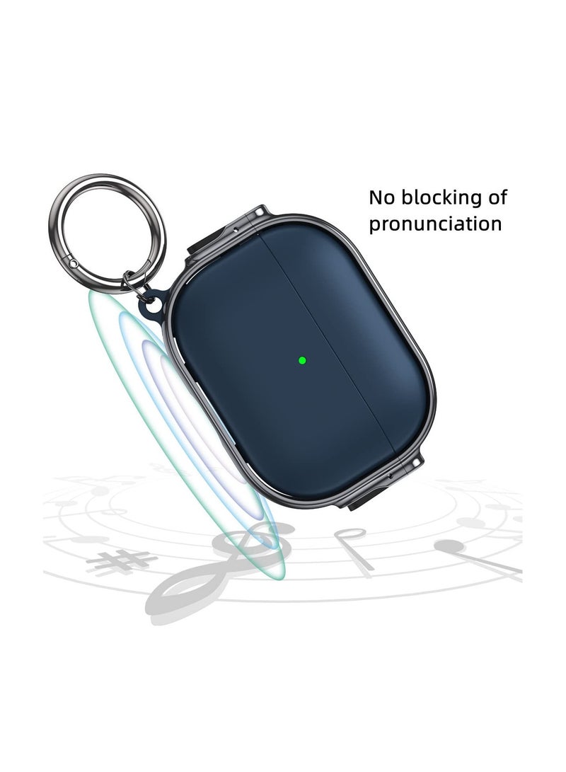 Plating Case for Airpods Pro 2, Case with Carabiner Shock-Absorbing Case Cover Shock-Absorbing Case Outdoor Protective Cover Hard Shell Case Anti-Drop Case for 2022 Released Airpods Pro 2 - Image 4