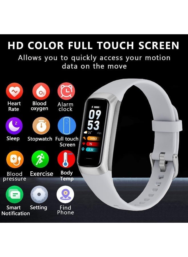 BABONA Fitness Tracker with 24/7 Heart Rate Blood Oxygen Sleep Monitor,Activity Tracker with 1.1" AMOLED Touch Color Screen, Multiple Sport Modes Step Counter,IP68 Waterproof for Women Men (Grey) - Image 2