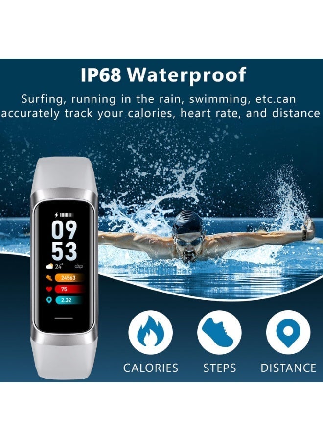 BABONA Fitness Tracker with 24/7 Heart Rate Blood Oxygen Sleep Monitor,Activity Tracker with 1.1" AMOLED Touch Color Screen, Multiple Sport Modes Step Counter,IP68 Waterproof for Women Men (Grey) - Image 3
