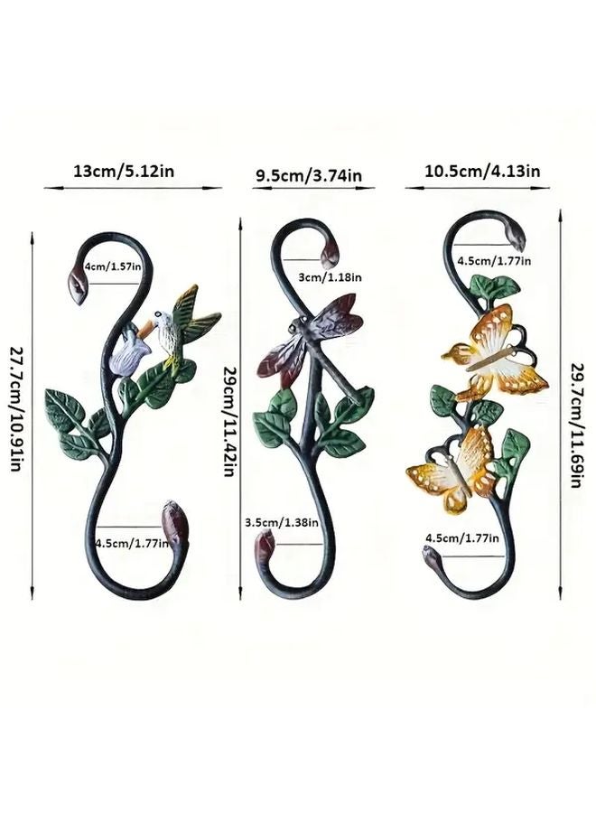 Farmhouse S Shaped Heavy Duty Wall Hook Dragonfly Color Rustic Cast Iron Hanger - Image 4