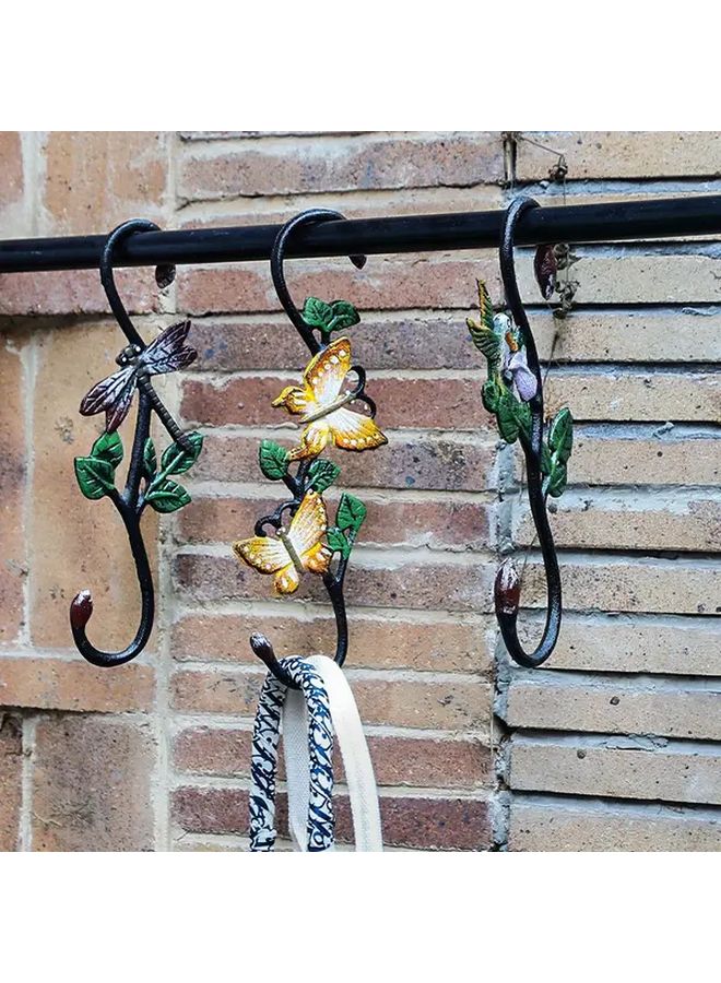 Farmhouse S Shaped Heavy Duty Wall Hook Dragonfly Color Rustic Cast Iron Hanger - Image 2