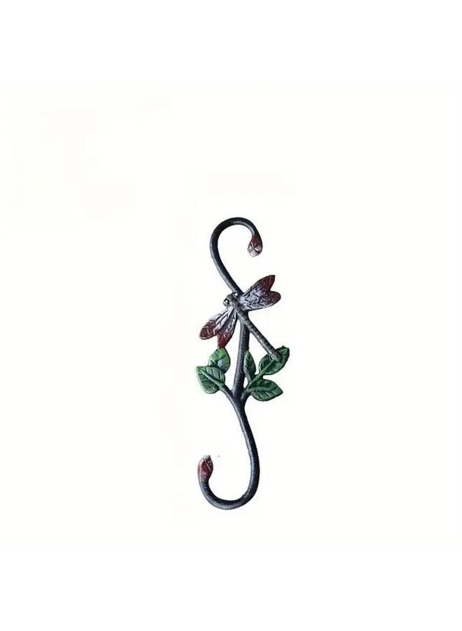 Farmhouse S Shaped Heavy Duty Wall Hook Dragonfly Color Rustic Cast Iron Hanger - Image 1