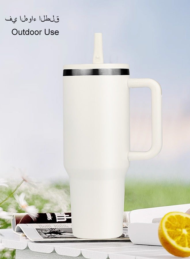 40 oz Water Bottle with Handle and Flip Straw - Fits in Cup Holder, Leak Resistant 40oz Tumbler Leak Proof Insulated Stainless Steel - Image 5