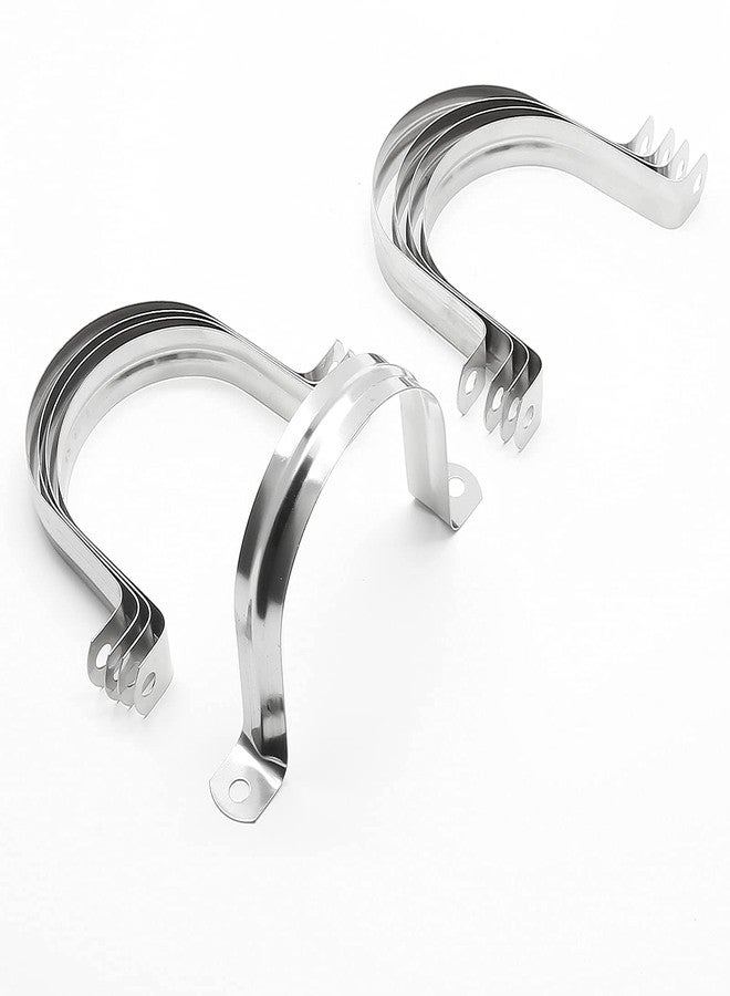 Jersvimc 10Pcs 3 Inch Stainless Steel Large Conduit Clamps, Two Hole Strap U Bracket Rigid Pipe Strap Metal U Clamp Conduit Strap Tension Clips U-tube Clamp Heavy Duty - Image 1