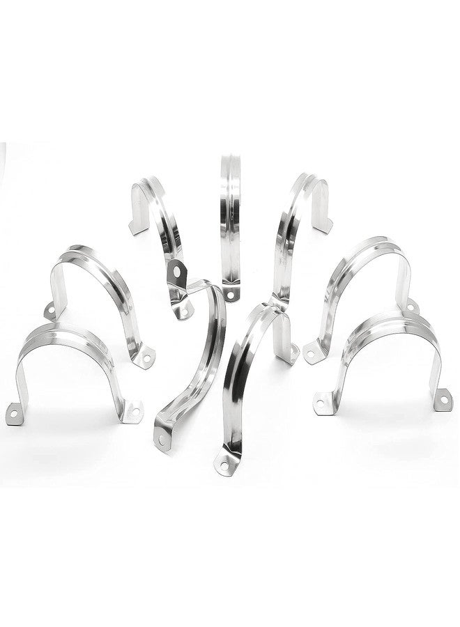 Jersvimc 10Pcs 3 Inch Stainless Steel Large Conduit Clamps, Two Hole Strap U Bracket Rigid Pipe Strap Metal U Clamp Conduit Strap Tension Clips U-tube Clamp Heavy Duty - Image 2
