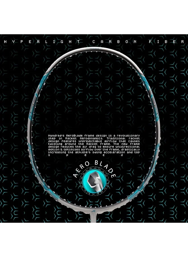 HUNDRED Nuclear 78 Carbon Fibre Unstrung Badminton Racket With Full Racket Cover