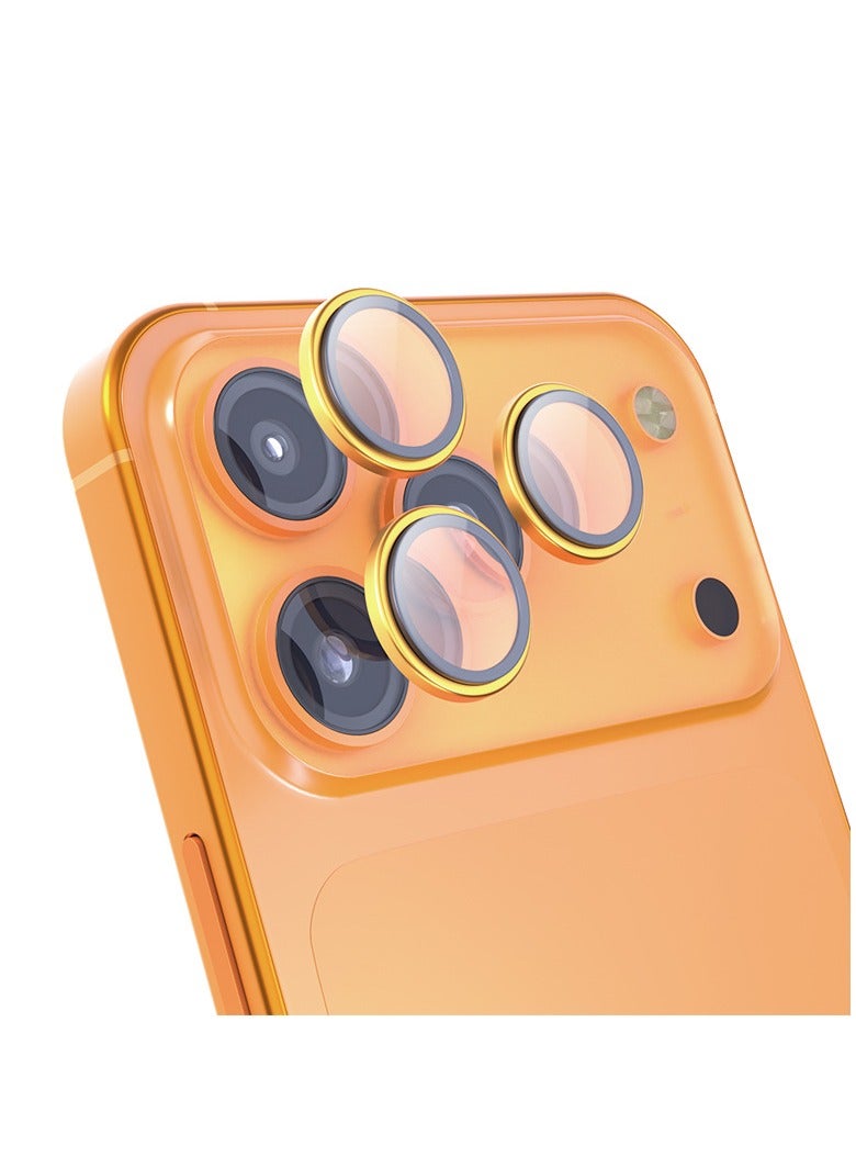 Camera Lens Glass Protector With Ring For iPhone 17 Pro Max/17 Pro - Orange - Image 1