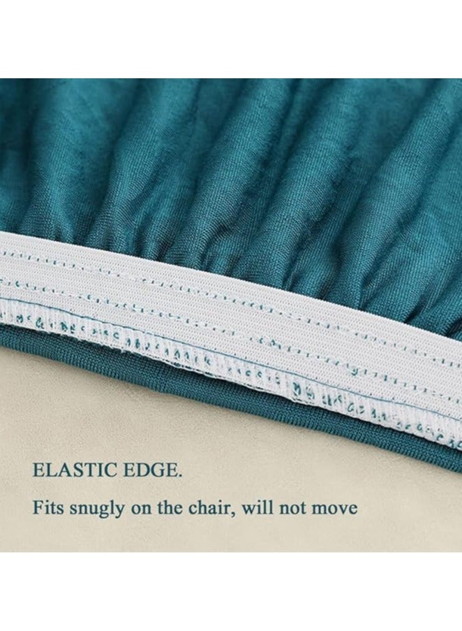 Chair Cover with Skirt Set of 6pcs-Elastic Jacquard Chair Cover,Thickened Stretch Chair Slipcover Protector for Dining Room Restaurant  - Image 3