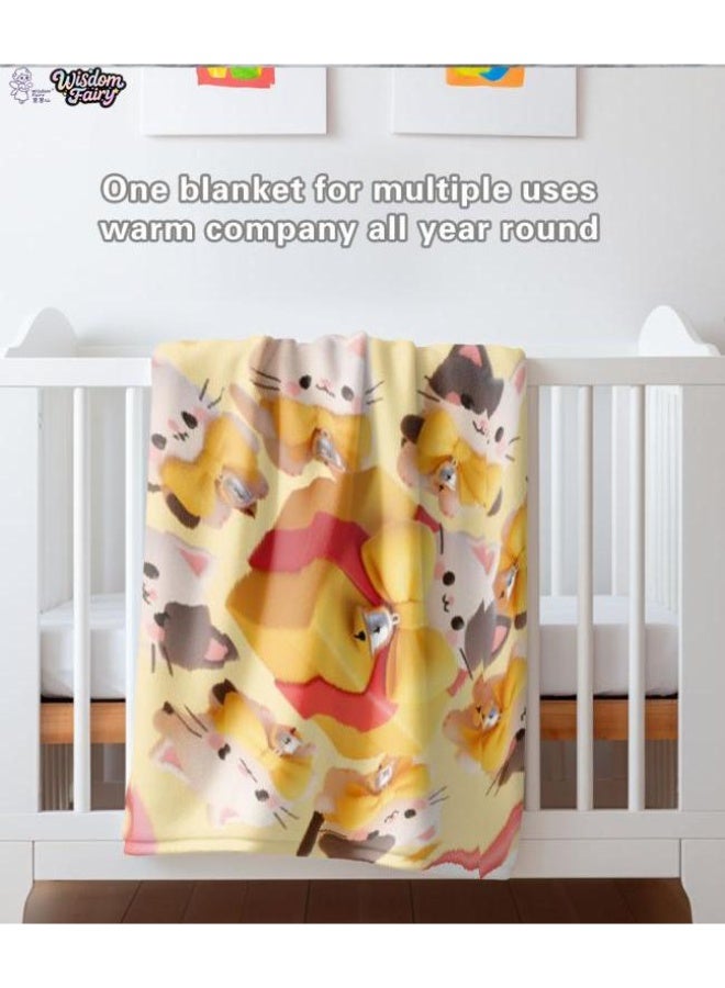 general Wisdom Fairy (latest) flannel thin blanket (warm and comfortable, suitable for sleep, game use, dust and sandproof) 150cm*200cm - 54 - Image 1