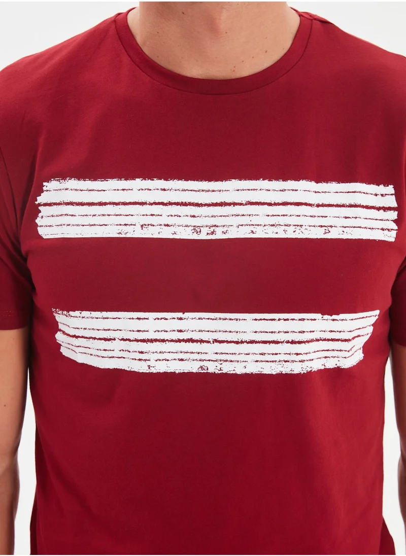trendyol Stripe Panel Crew Neck T-Shirt