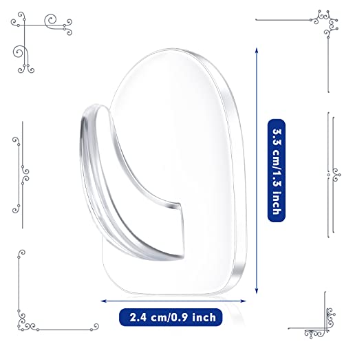 Queekay 30 Pieces Clear Adhesive Wall Hooks for Hanging, Transparent Reusable Seamless Hooks Small Acrylic Sticky Hangers with Non Marking Sticker for Kitchen Bathroom Bedroom Office - Image 2