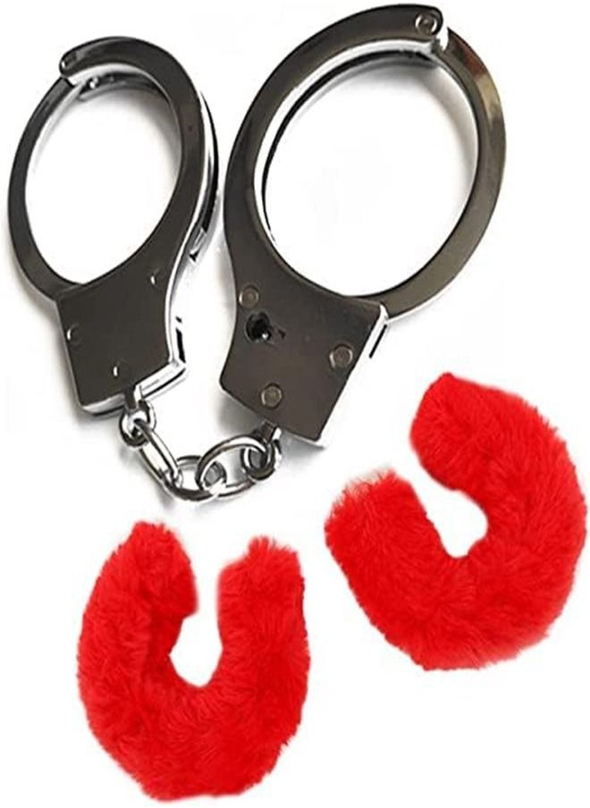 Captaintech Velvet Cover Handcuffs With Keys & Safety Lock  - Image 4