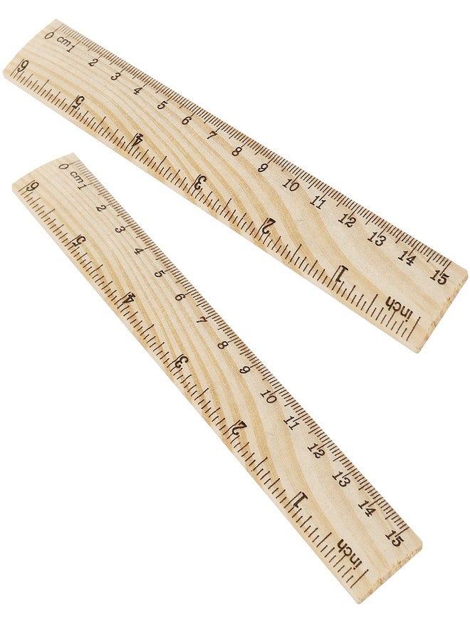 MUKLEI 144 Packs 6 Inch Wooden Rulers, 2 Scales Double Sided Pine Wood Student Ruler Measuring Rulers Straightedge for Home, School, Office, Craft Uses, 15 cm - Image 5