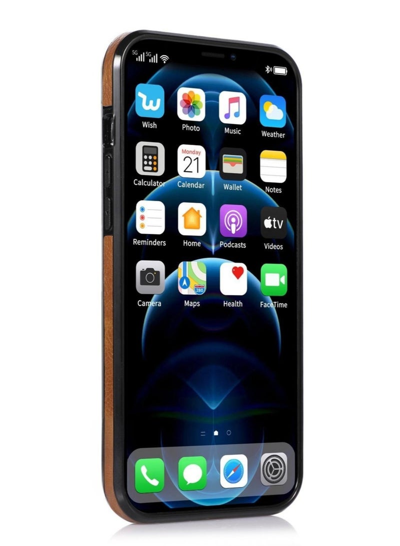 Leather Protective Case For iPhone 15 Pro Max 6.7 inch Brown - Image 3