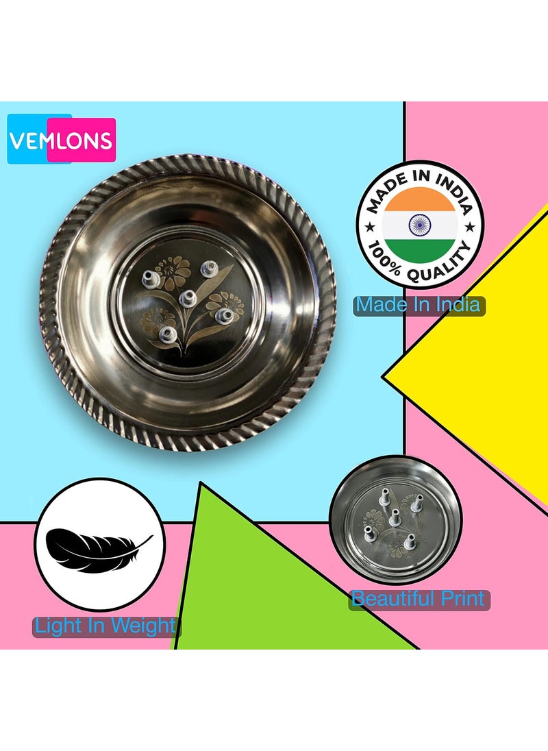 Vemlons Vemlons Agarbatti Stand with Ash Catcher Agarbatti Holder with Plate Incense Stick Holder 5 Sticks  - Image 3