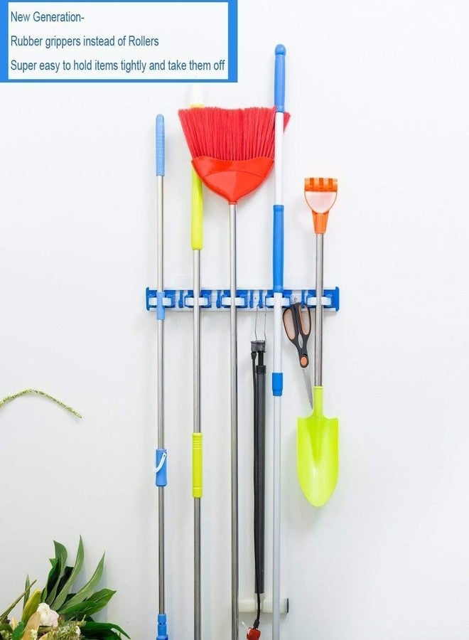 TARGET HYGIENE Aluminium Mop and Broom Holder, Multipurpose Wall Mounted Organizer Storage Hooks - Image 2