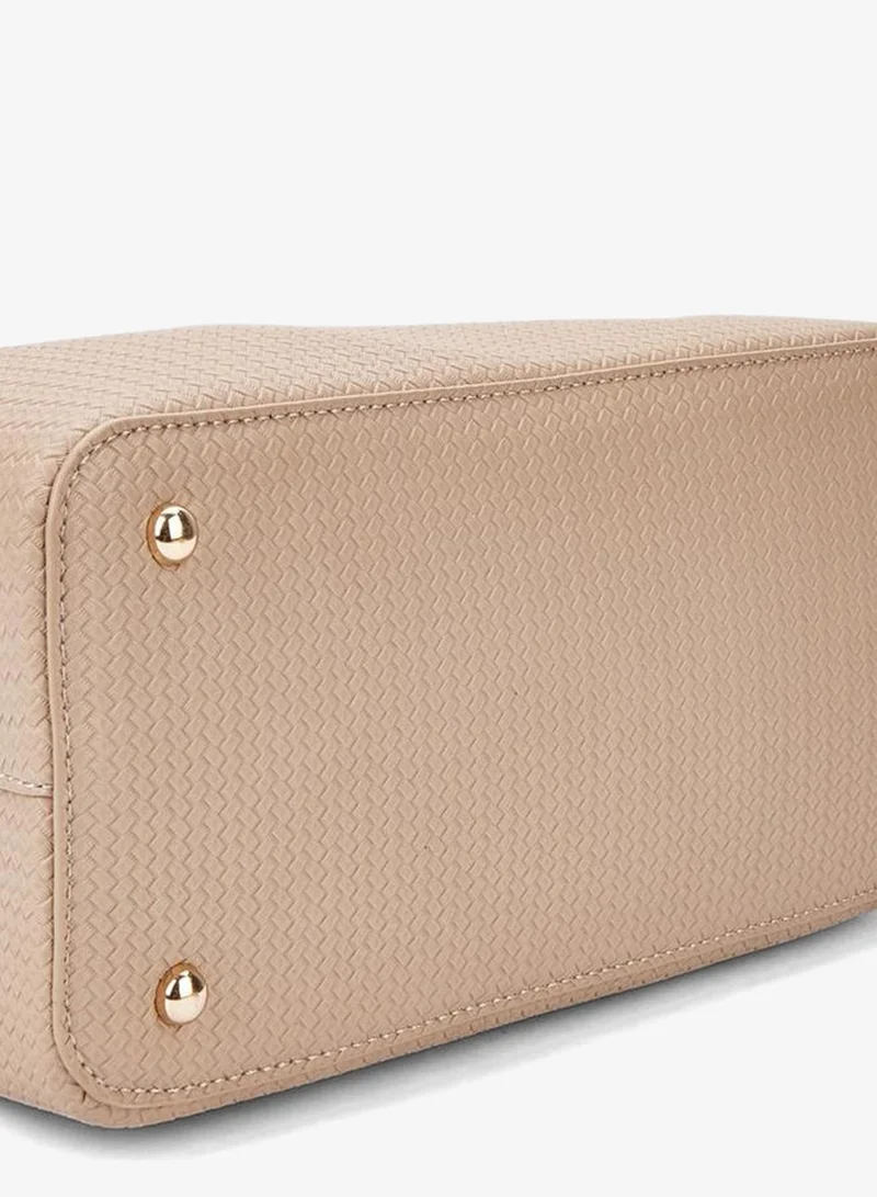 Flora Bella By Shoexpress BEIGE Textured Tote Bag with Detachable Strap for Women | Best Price UAE