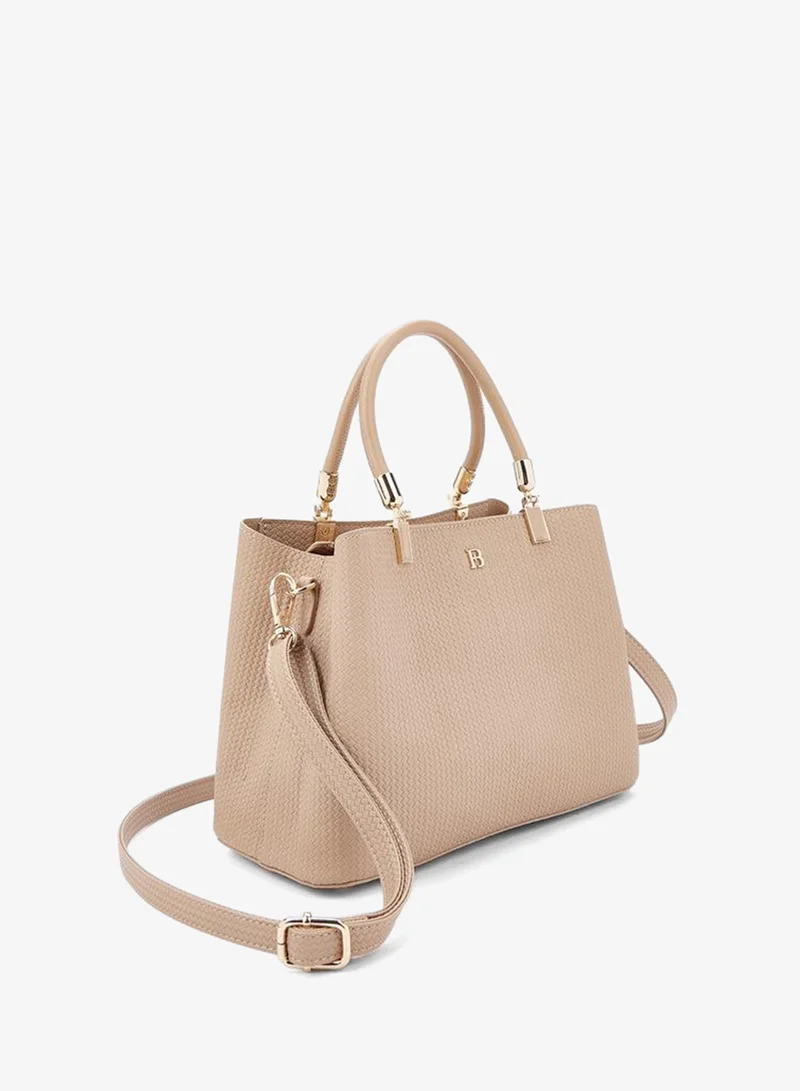 Flora Bella By Shoexpress BEIGE Textured Tote Bag with Detachable Strap for Women | Best Price UAE