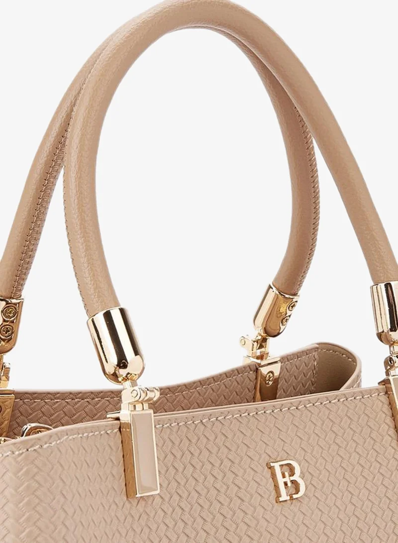 Flora Bella By Shoexpress BEIGE Textured Tote Bag with Detachable Strap for Women | Best Price UAE