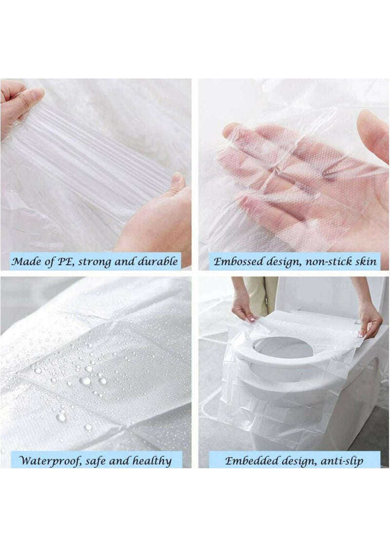DubaiGallery 50pcs Disposable Toilet Seat Cover, Simple Clear Plastic Toilet Seat Cover For Bathroom  - Image 4