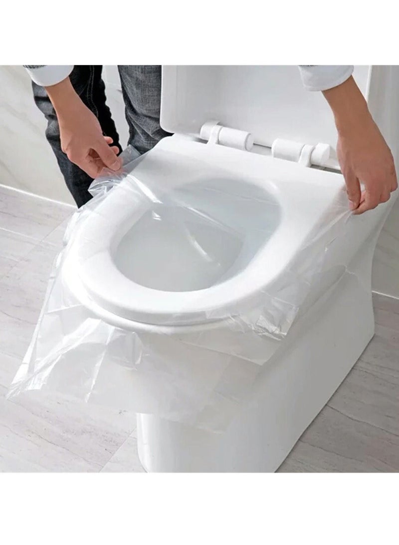 DubaiGallery 50pcs Disposable Toilet Seat Cover, Simple Clear Plastic Toilet Seat Cover For Bathroom  - Image 2