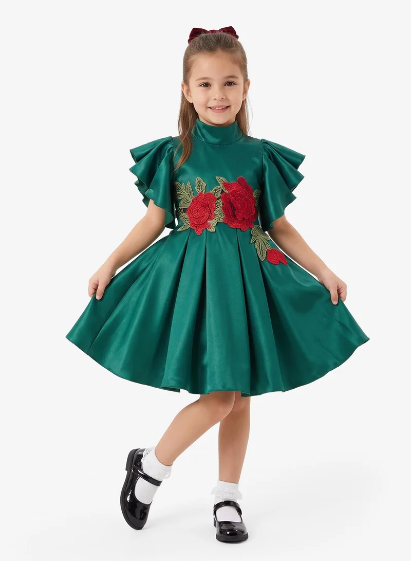 Little Golden Apple Little Floral Flared Dress