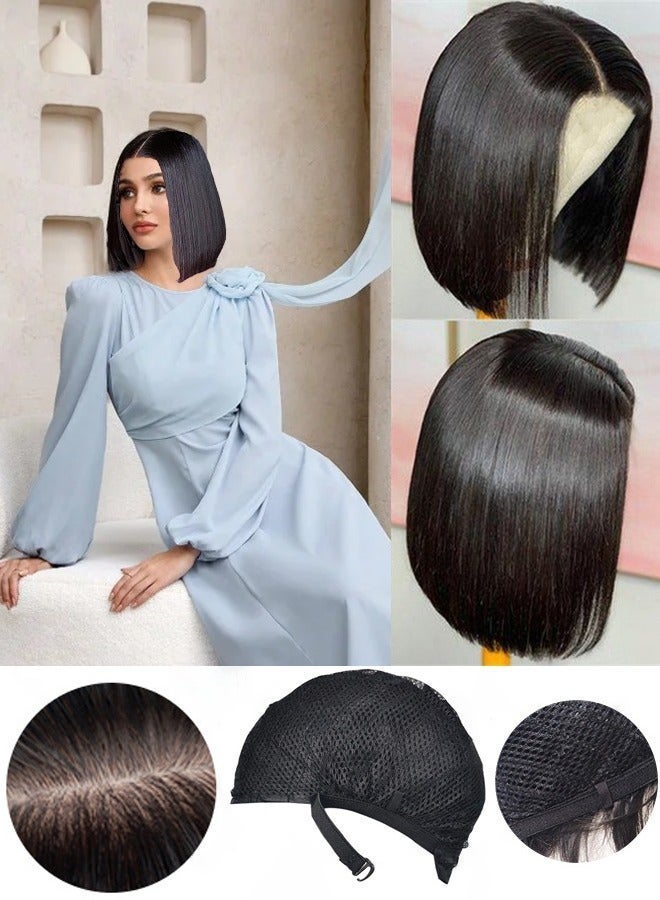 High Temperature Silk Machine Woven Medium Split Wave Wig - Image 1