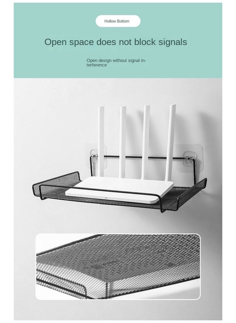 رف معدنى معلق اسود لتنظيم الاشياء بالمنزل او المكتب - Image 2