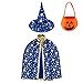 Jackcell Wizard Cape Witch Cloak with Hat and Pumpkin Bag Halloween Costume Props for Kids Cosplay Party - Image 3