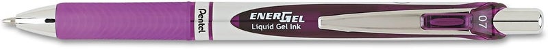 بنتل قلم من نوع Pentel EnerGel قابل للسحب، نهاية معدنية، سمك القلم 0.7 مم، يمكن إعادة تعبئته، لون الحبر بنفسجي (PENBL77V)، سعر 5.000 - Image 1