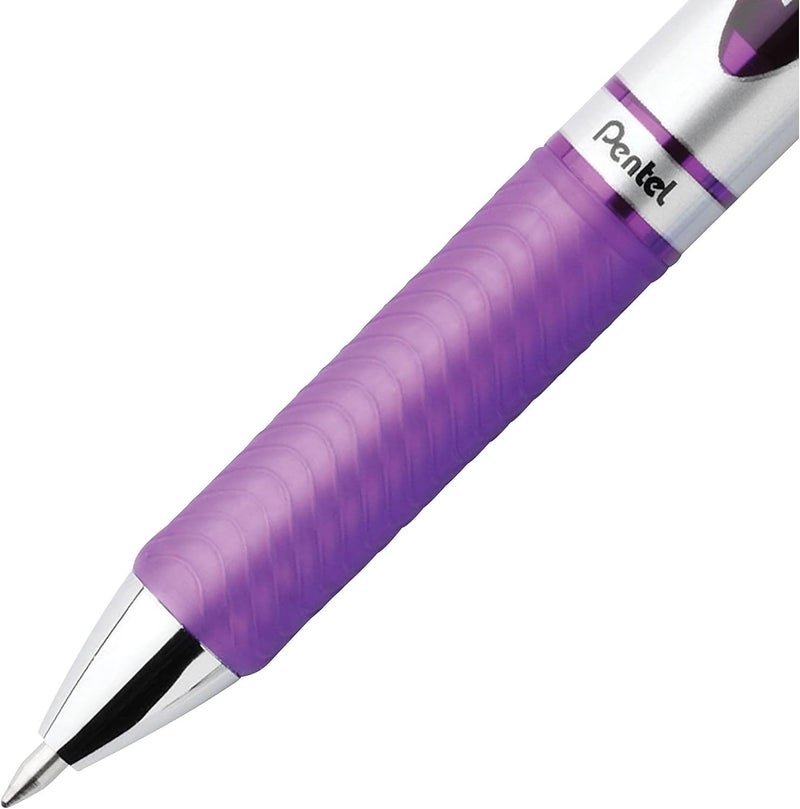بنتل قلم من نوع Pentel EnerGel قابل للسحب، نهاية معدنية، سمك القلم 0.7 مم، يمكن إعادة تعبئته، لون الحبر بنفسجي (PENBL77V)، سعر 5.000 - Image 2