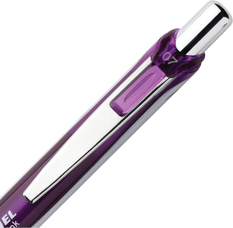 بنتل قلم من نوع Pentel EnerGel قابل للسحب، نهاية معدنية، سمك القلم 0.7 مم، يمكن إعادة تعبئته، لون الحبر بنفسجي (PENBL77V)، سعر 5.000 - Image 3
