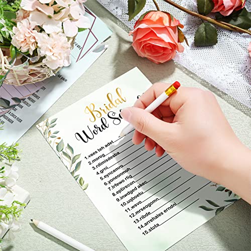 Teling 145 Pieces Bridal Shower Game Bridal Shower Favors Set Wedding Games Cards and Pencils for Bride Groom Bachelorette Party Wedding Party Favor(Eucalyptus Style) - Image 3