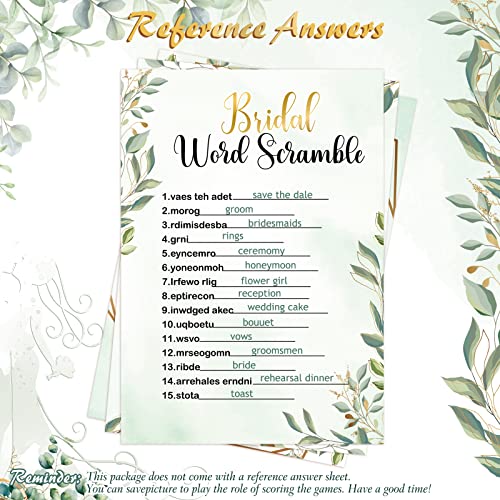 Teling 145 Pieces Bridal Shower Game Bridal Shower Favors Set Wedding Games Cards and Pencils for Bride Groom Bachelorette Party Wedding Party Favor(Eucalyptus Style) - Image 4