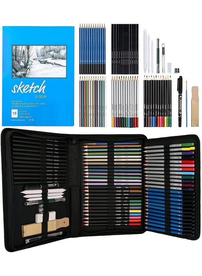 Wynhard 71 Pcs Colour Pencils Drawing Kit Pencil Colours Pencil Kit Sketch Color Pencil Set Sketch Kit Drawing Colour Pencil Shading Sketching Kit Water Colour Pencil Set for Artist Kids Adults - Image 1