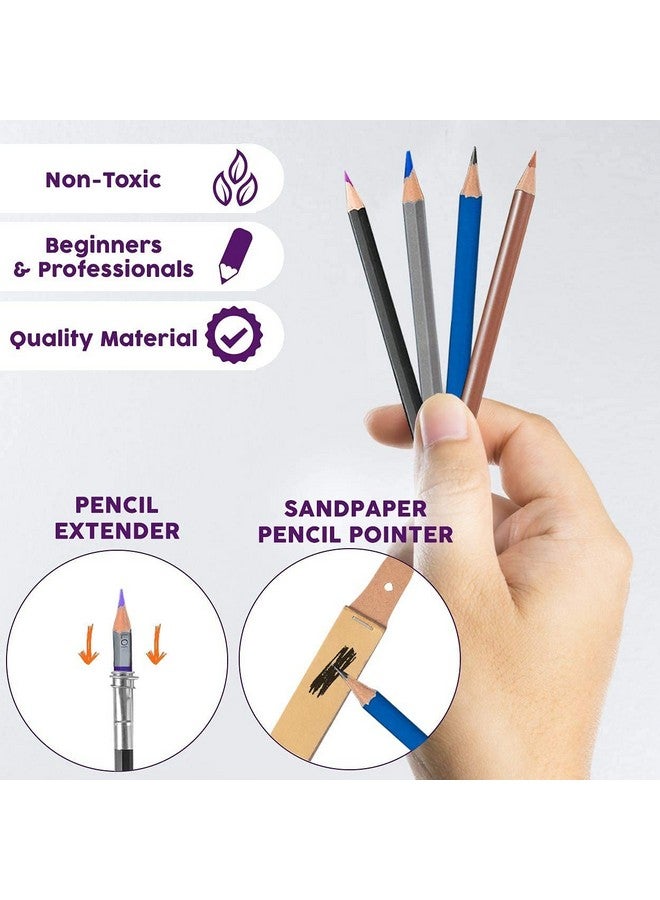 Wynhard 71 Pcs Colour Pencils Drawing Kit Pencil Colours Pencil Kit Sketch Color Pencil Set Sketch Kit Drawing Colour Pencil Shading Sketching Kit Water Colour Pencil Set for Artist Kids Adults - Image 4