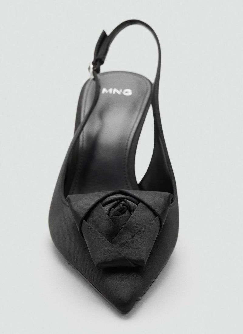 MANGO Satin floral shoes - Image 4