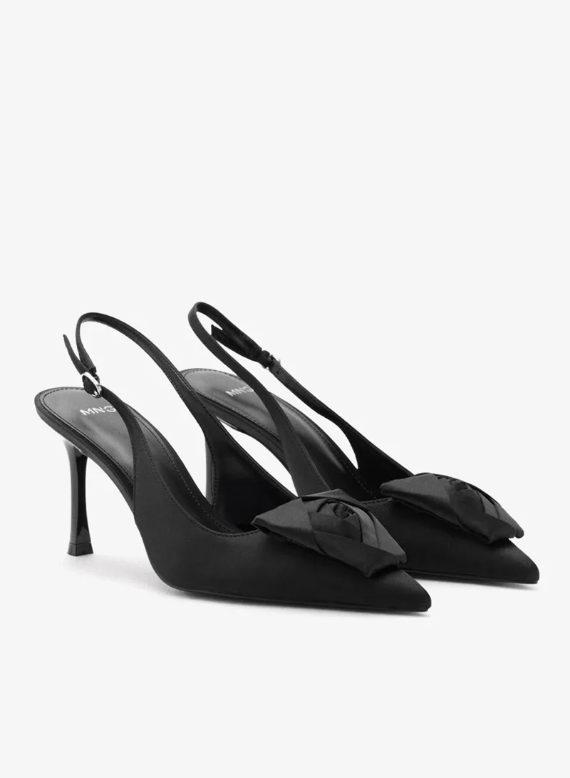 MANGO Satin floral shoes